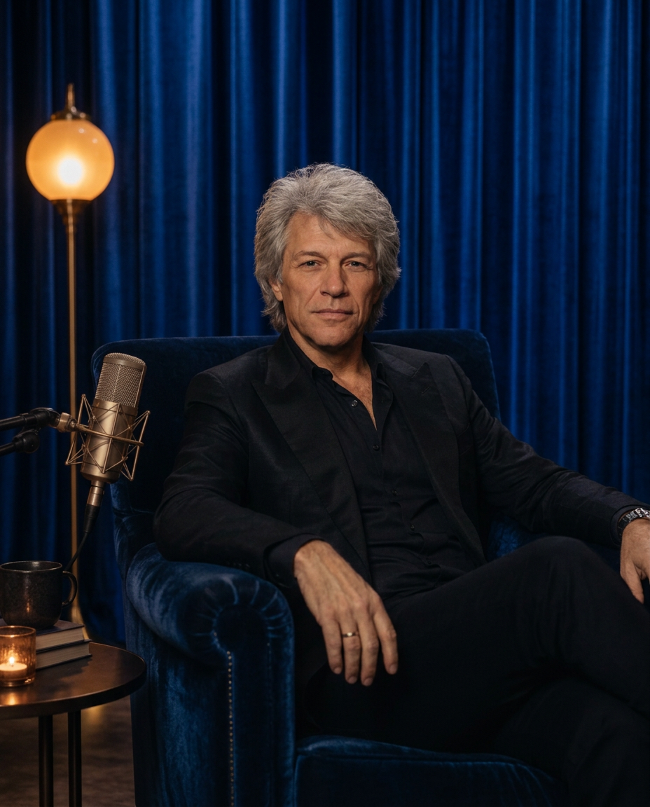 Portrait of Jon Bon Jovi in the signature chair.